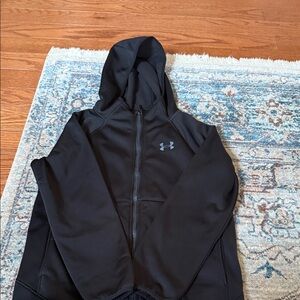 Under Armour Black Full-Zip ColdGear Fleece Jacket Youth Medium